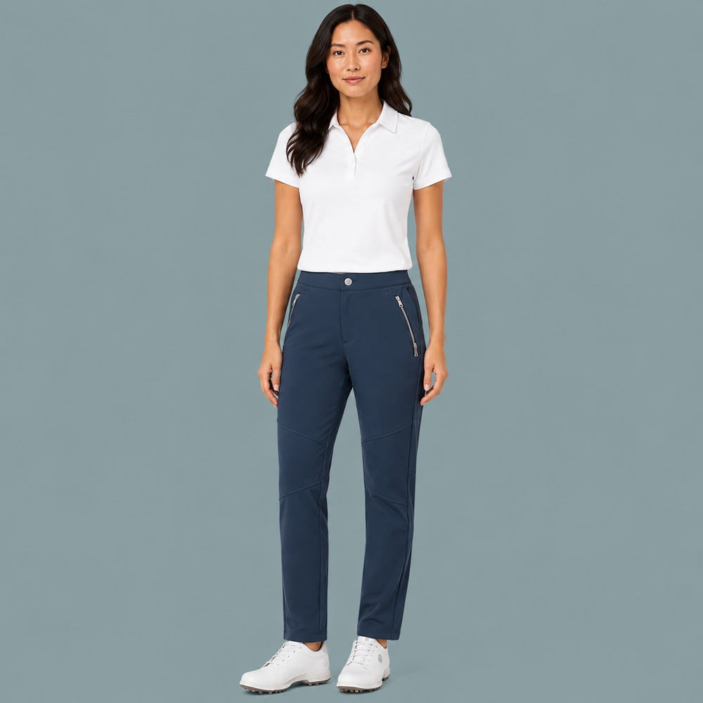 GFore Size 2 Twilight Navy Blue Double Knit Moto Tapered Ankle Golf Pants